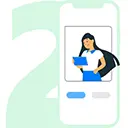 Pacientă completând o programare stomatologică online